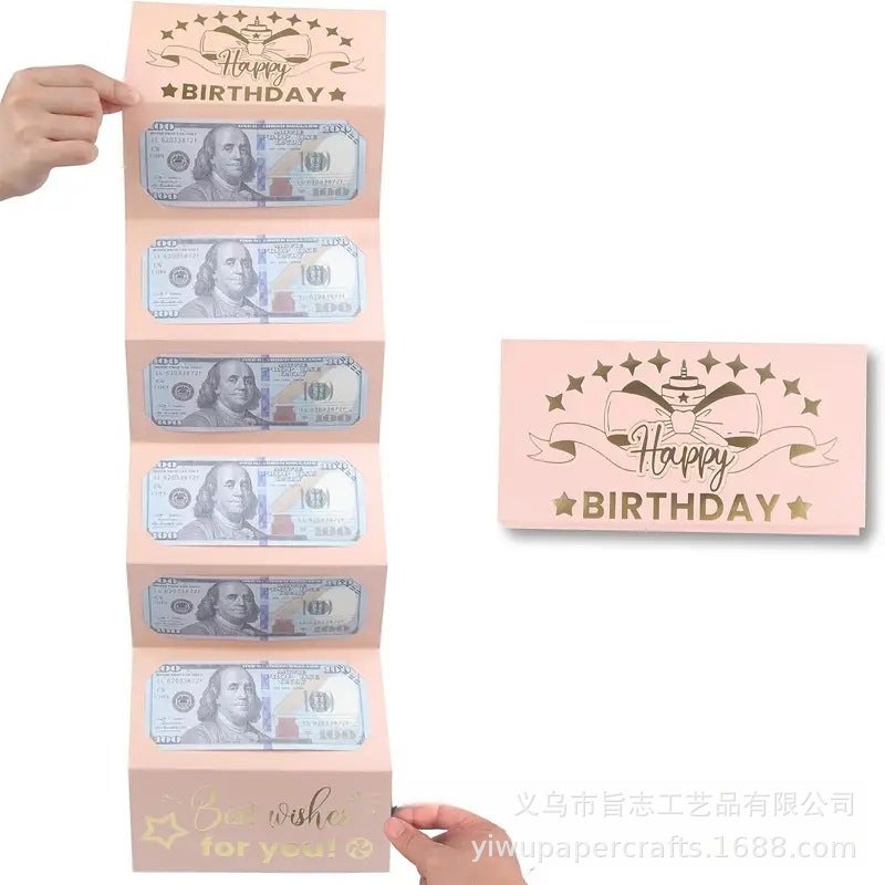 Creative Birthday Gift Greeting Card Folding Red Envelope Party Birthday Gift Envelope Surprise Cash Wallet Folder - Image 3